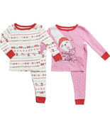 Koala Kids Pink/Ivory/Red Sloth Christmas 2 Pajama Set Baby Girl Sz 12 M... - €25,37 EUR