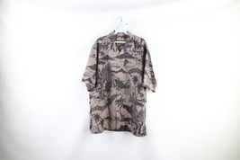 Vtg Streetwear Mens XL Fish Beach Linen Blend Short Sleeve Hawaiian Button Shirt - £31.80 GBP