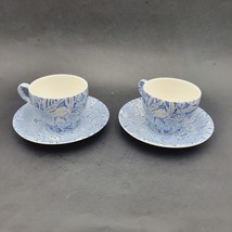 Set 2 Vtg Scilla by Lillian Delvoryas for Burleigh Cup &amp; Sauce Plate Discontinu - £58.41 GBP
