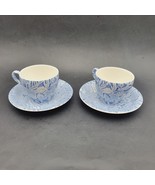 Set 2 Vtg Scilla by Lillian Delvoryas for Burleigh Cup &amp; Sauce Plate Dis... - £58.50 GBP