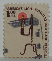 Vintage Stamps American America Usa States 1 $ Dollar Rush Candle Lamp X1 B24 - £1.37 GBP