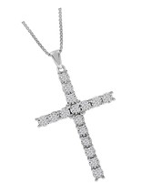 Grown Diamond Cross Necklace For Women | 1/6-1/2 - £317.83 GBP
