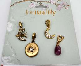 Lonna &amp; Lilly Gold-Tone 4-PC. Set Pave and Stone Evil Eye Charms - £11.95 GBP