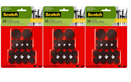 Scotch Felt Pads Value Pack, Brown, Assorted Sizes, 36 Pads 3 Pack - £14.57 GBP