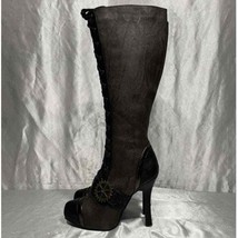 Ellie Steampunk Knee High Heeled Boots Size 6 - £24.11 GBP