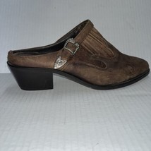 Dingo Brown Vintage Distressed Leather Western Mules Shoe Size 8 - $48.51