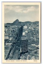 Avenida Rio Branco Birds Eye View Rio De Janeiro Brazil UNP WB Postcard W8 - £4.69 GBP