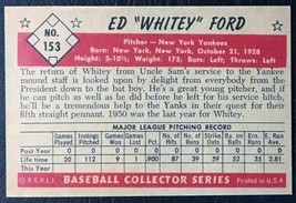 1953 Bowman #153 Whitey Ford Reprint - MINT - New York Yankees - £1.56 GBP