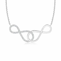 Interlocking Diamond Sideways Infinity Necklace in Silver (GVS2, Size- 0.9MM) - $274.47