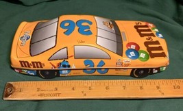 M&amp;M&#39;s Yellow Race Car #36 M&amp;Ms NASCAR-M&amp;M’s/Pedigree Candy Tin (No Candy) - £3.93 GBP