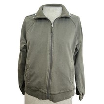 Khaki Green Zip Up Jacket Size Petite Large - £19.33 GBP