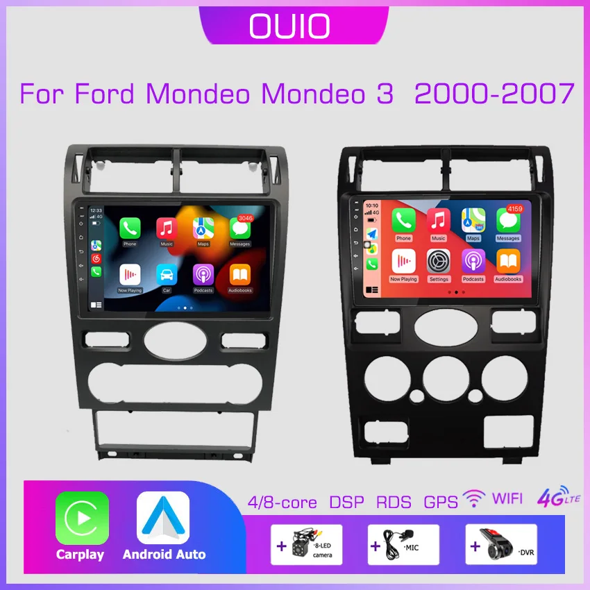 2din Android10 Car Radio Multimedia Carplay Auto GPS Navigation For Ford Mondeo - £105.41 GBP+