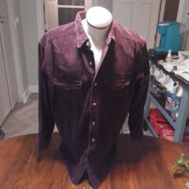 King Size XL Purple Button Down Shirt, Men&#39;s Short Sleeve Shirt, Casual ... - £11.59 GBP