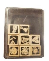 2004 Stampin' Up Occasionally Set Of 8 Wood Mounted Stamps - $14.48