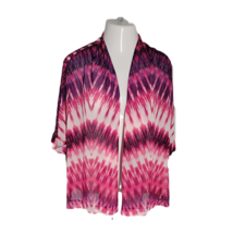a.n.a New Approach Super Cute Open Front Shirt ~ Sz PL ~ Pink &amp; Purple - $22.49