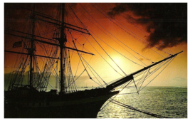 The Carthaginian II Floating Museum in Lahaina Harbor at Sunset Maui  Postcard - £7.86 GBP