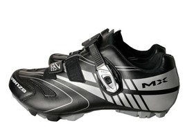 Venzo MX Men 12 Cycling Shoes Black Silver Bicycling Shoe - £39.84 GBP
