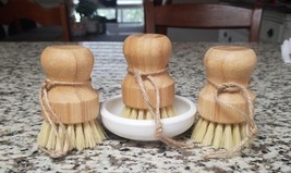 Bamboo Dish Scrub Brushes by Subekyu, Kitchen Wooden Cleaning Scrubbers ... - $26.27 CAD