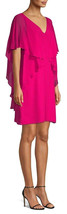 Trina Turk Buena Vista V-Neck Draped Flutter-Sleeve Dress Sz-4 Le Vin Rouge - £79.91 GBP