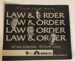 Law &amp; Order Vintage Tv Ad Advertisement Sam Waterston Jerry Orbach TV1 - $5.93