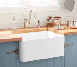 New White 24&quot; Reinhard Fireclay Farmhouse Sink by Signature Hardware - $499.95