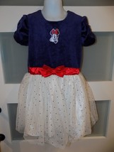 Disney Minnie Mouse Velour Dress W/Glitter Tulle Size 5T Girl&#39;s NEW - $30.22 CAD