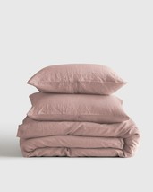 NWOT Quince European 100% Linen Duvet Cover Set Dusty Mauve King/Cal Kin... - £68.81 GBP