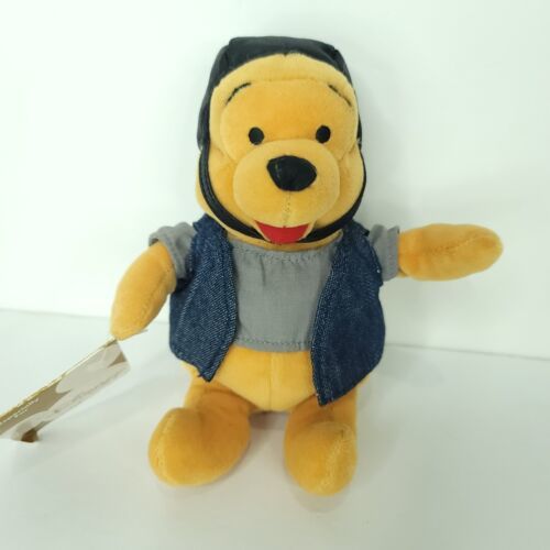 Disney Store Biker Pooh Mini Bean Bag Plush Winnie The Pooh 8&quot; New With ... - $17.81
