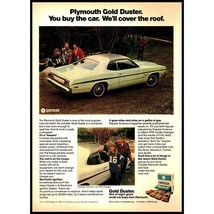 1974 Plymouth Gold Duster 2 Door Hardtop Vintage Print Ad Family Fishing Photo - £8.20 GBP