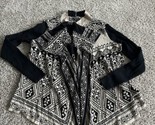 Lucky Brand Tribal Aztec Print Long Open Cardigan Sweater Size Large - $16.82