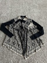 Lucky Brand Tribal Aztec Print Long Open Cardigan Sweater Size Large - £13.41 GBP
