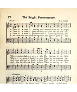 1894 Sheet Music The Bright Forevermore Religious Victorian Hymns 7.75 X 5&quot; - $28.05 CAD