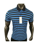 NWT CALVIN KLEIN MSRP $54.99 STRIPED MENS SHORT SLEEVE NAVY POLO RUGBY S... - $28.99