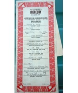 Vintage 1954 Mercury Dealer’s Owner Service Policy Original  - $27.41 CAD