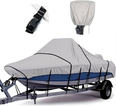 Boat Cover With Storage Bag For 14&#39; - 16&quot; Long And Up To 90&quot; Beam Width,, Gray. - £97.66 GBP