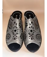 Romika Women’s Metallic Silver Cutout Slide Sandals Size 39 Comfort Slip... - $730.50 MXN