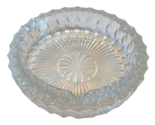 Vintage Heavy Crystal Clear Glass Ashtray 7&quot; 3 Slot Starburst Deign EUC - $10.83