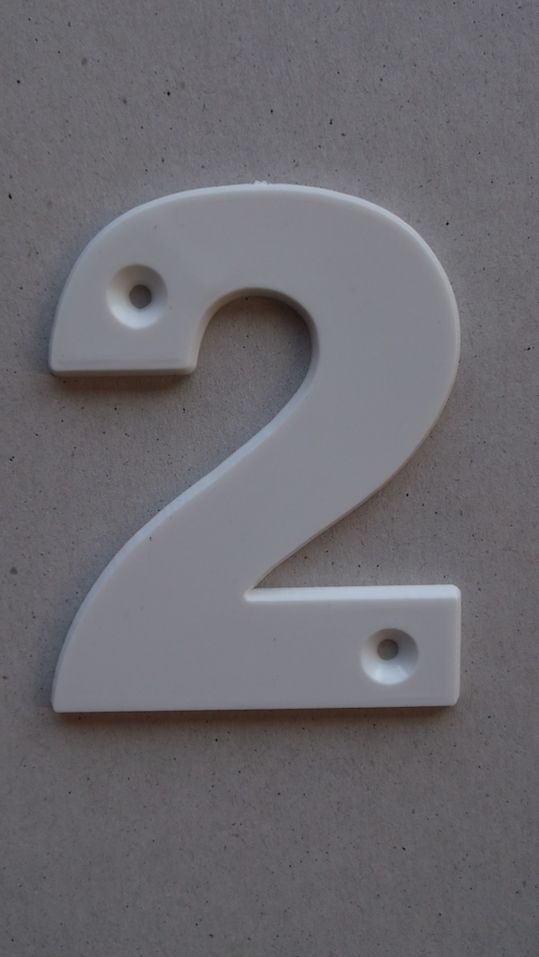 100 - New #2; White 3.25 inch House Hotel Door Mailbox Multi-use Plastic Numbers - $110.00