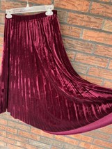 Velvet Accordion Skirt Small Pull On Elastic Waist Stretch Soprano Burgundy Wine - £12.70 GBP