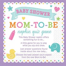 Mom to Be Quiz Game Baby Shower Dessert Napkins Party Supplies 40 Count - £3.98 GBP