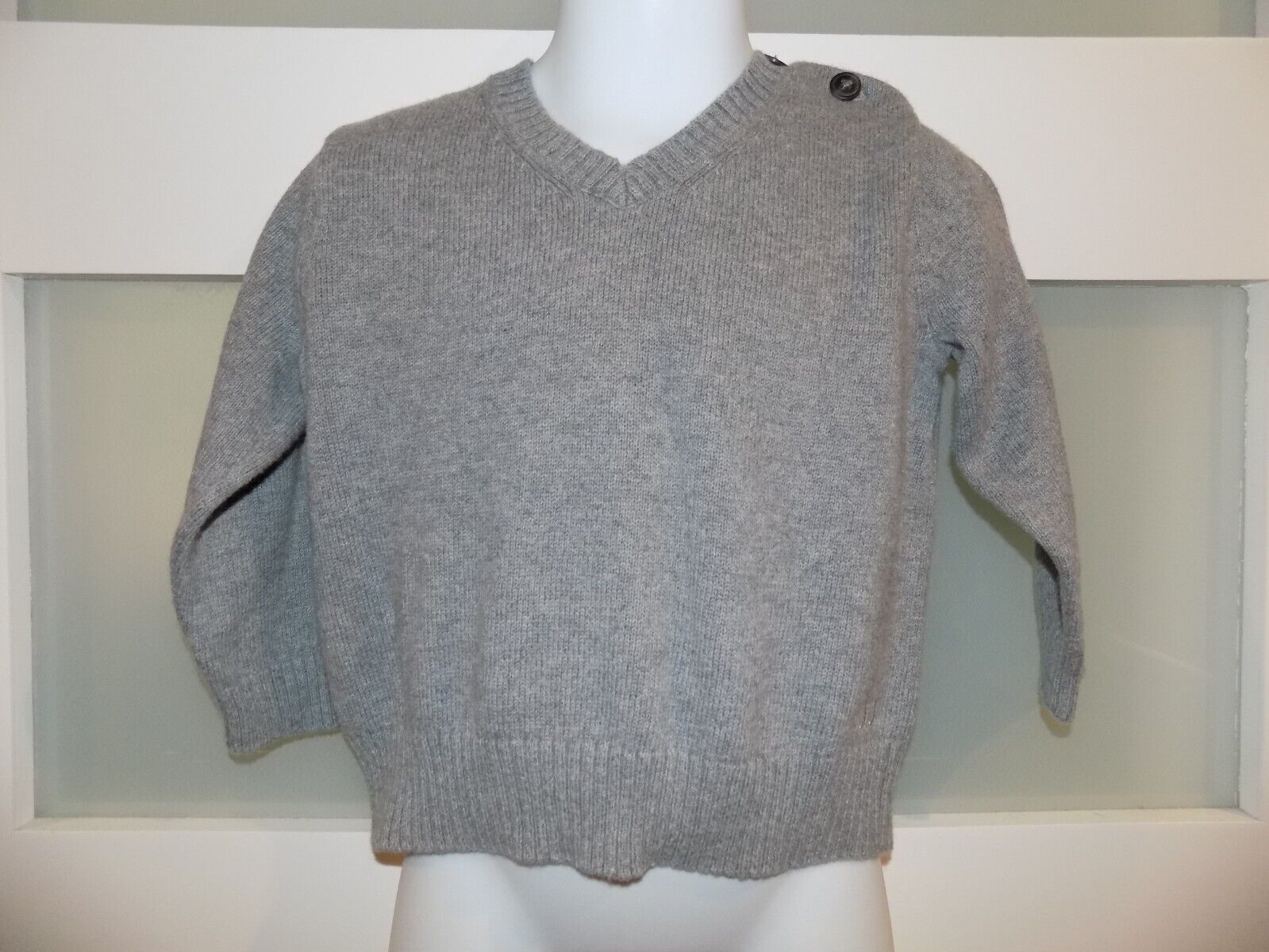 Janie and Jack Gray V-Neck LS Sweater Size 12/18 Months Boy&#39;s EUC - $19.99