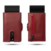  Oil  Real Leather Men Wallet Pop Up Smart Wallet Card Holder Zipper Coin Purse  - £55.01 GBP