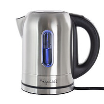 MegaChef 1.7L Stainless Steel Electric Tea Kettle w 5 Preset Temps - £36.99 GBP