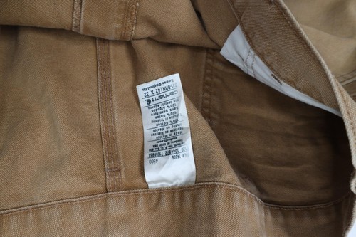 Vtg Carhartt Mens 42x32 Distressed Relaxed Fit Canvas Wide Leg Dungaree Pants Item image 10