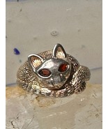 Cat ring Cheshire band size 7 sterling silver women - €58,59 EUR