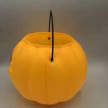 Halloween Jack O Lantern Pumpkin Bucket Blow Mold General Foam Plastics USA Vint - £14.57 GBP