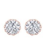 2 Carat Moissanite Crown Stud Earrings for Women in 18K Gold Plated Ster... - £89.35 GBP