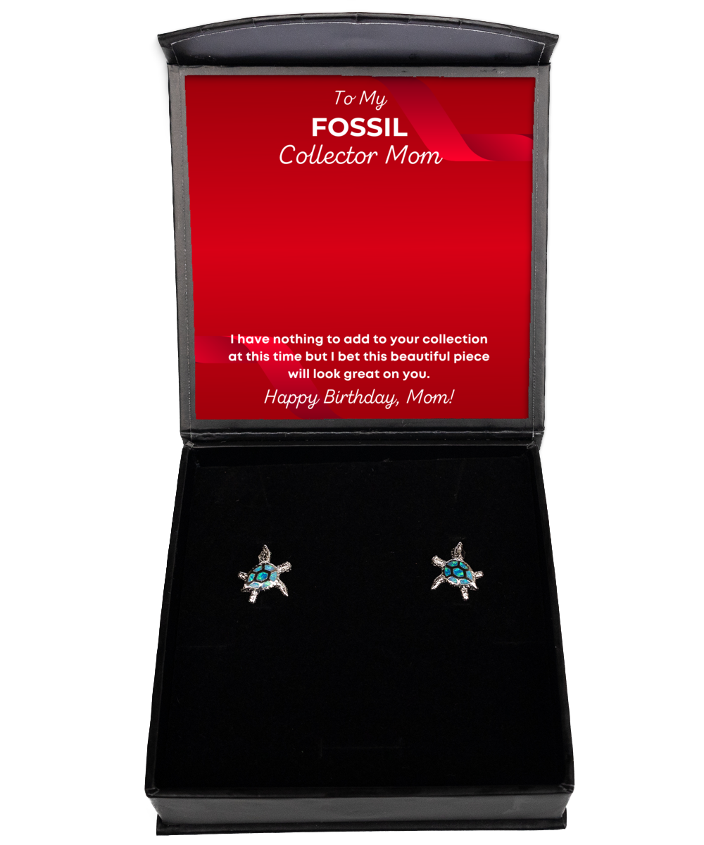 Fossil Collector Mom Earrings Birthday Gifts - Turtle Ear Rings Jewelry