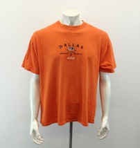 Dallas TX Vintage T Shirt Men's Size XL Orange Spell Out Crew Neck Tee - £8.64 GBP