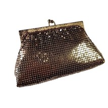 Vtg Whiting &amp; Davis Gold Mesh Metal Coin Purse Kiss Lock Closure Art Deco 2960 - £24.74 GBP